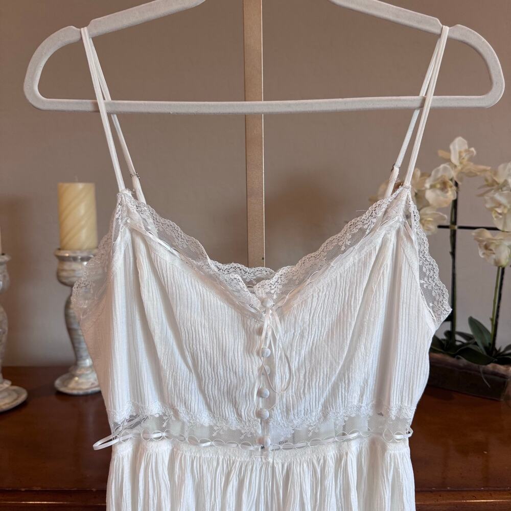 All In Favor Lace Detail Midi Dress Off White Size M NWT - Picture 5 of 9